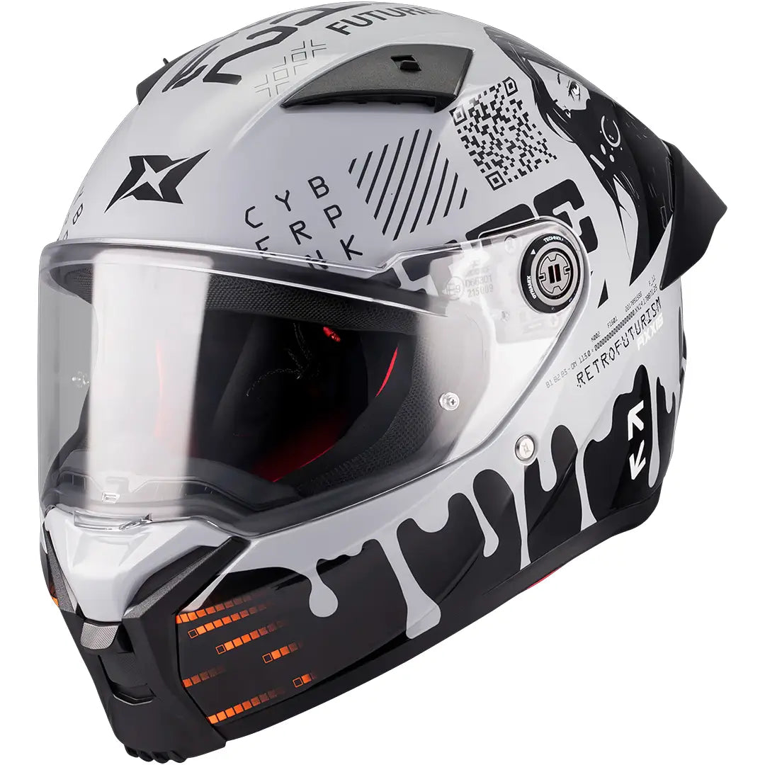 Casco Axxis Fenix Cyberpunk C4 - Negro/Gris Brillo