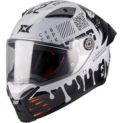 Casco Axxis Fenix Cyberpunk C4 - Negro/Gris Brillo