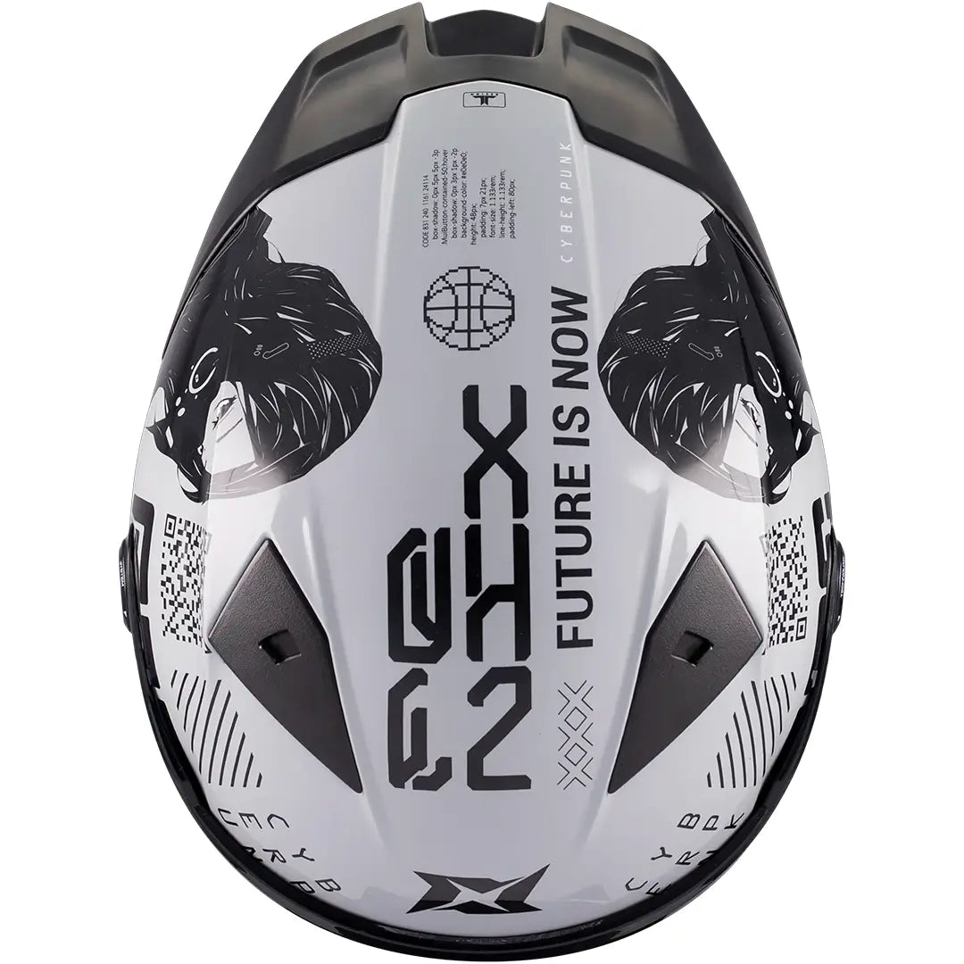 Casco Axxis Fenix Cyberpunk C4 - Negro/Gris Brillo