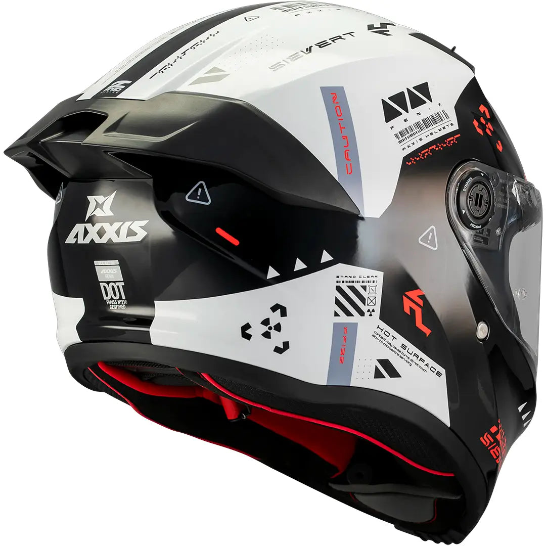Casco Axxis Fenix Sievert B0 - Negro/Blanco/Rojo Brillo