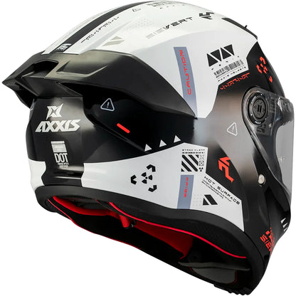 Casco Axxis Fenix Sievert B0 - Negro/Blanco/Rojo Brillo