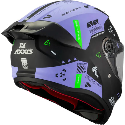 Axxis Fenix Sievert B8 Helmet - Matte Black/Purple