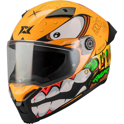 Casco Axxis Fenix Fast Food C3 - Negro/Naranja Brillo