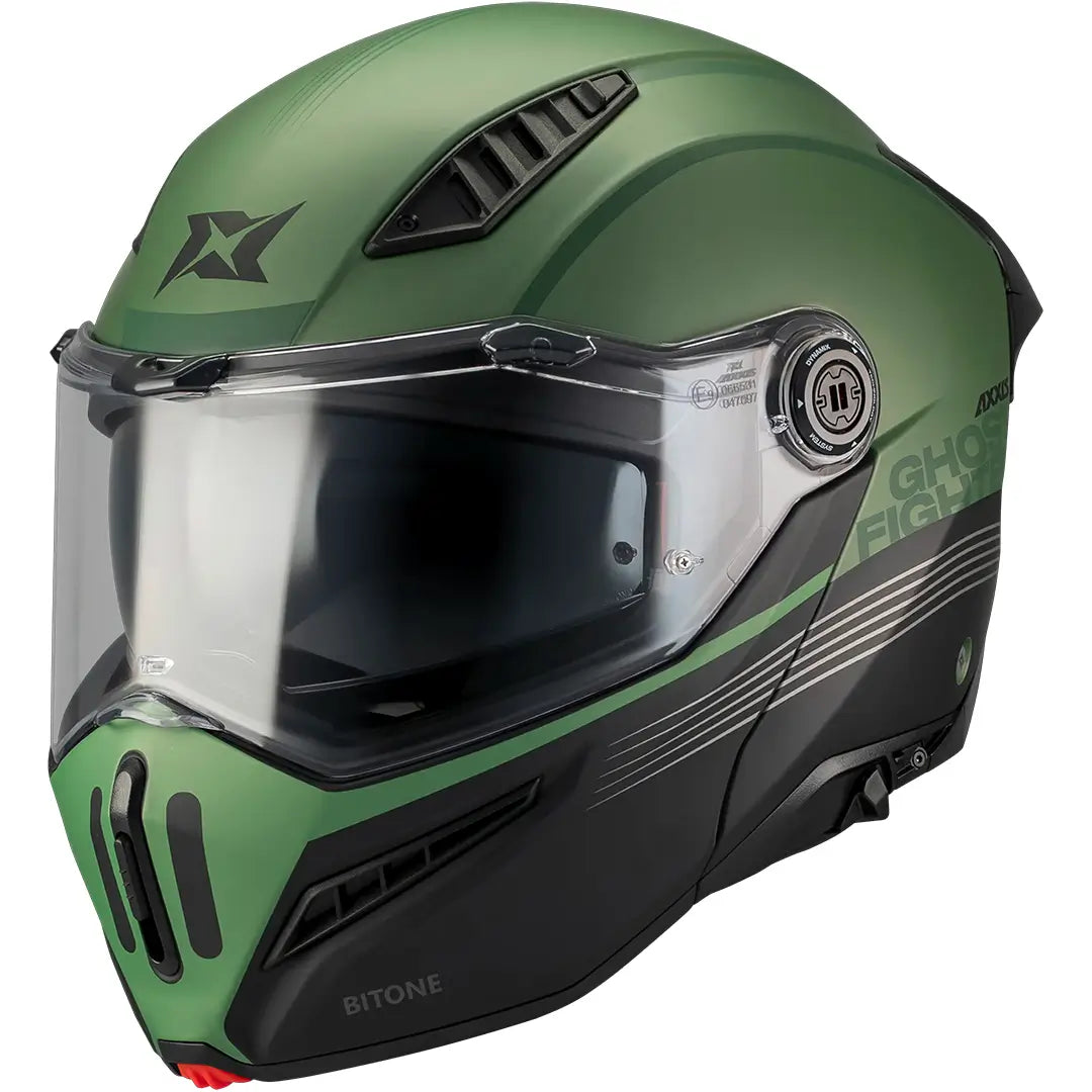 Casco Axxis Ghostfighter SV Bitone C6 - Negro/Verde Mate
