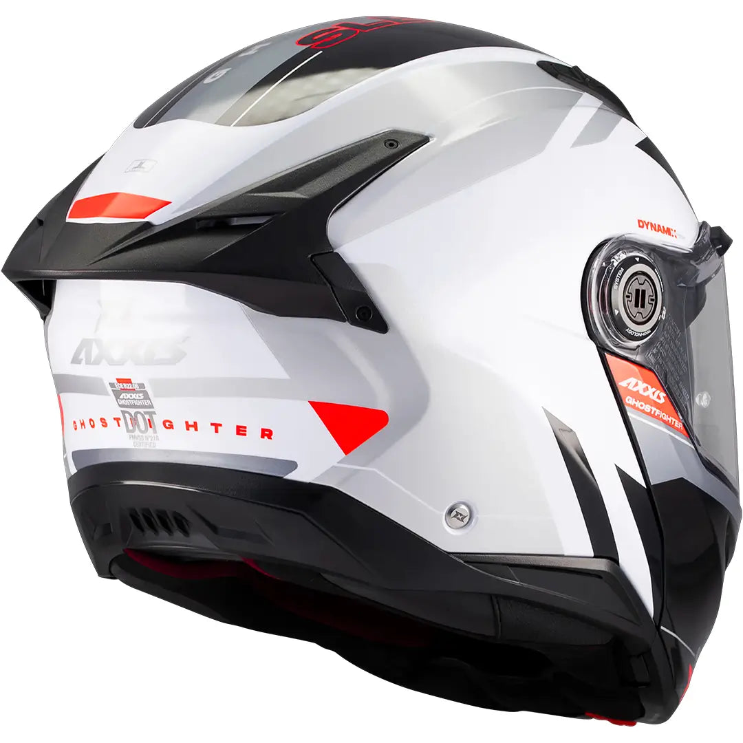 Casco Axxis Ghostfighter SV Sleek A2 - Negro/Blanco/Rojo Brillo