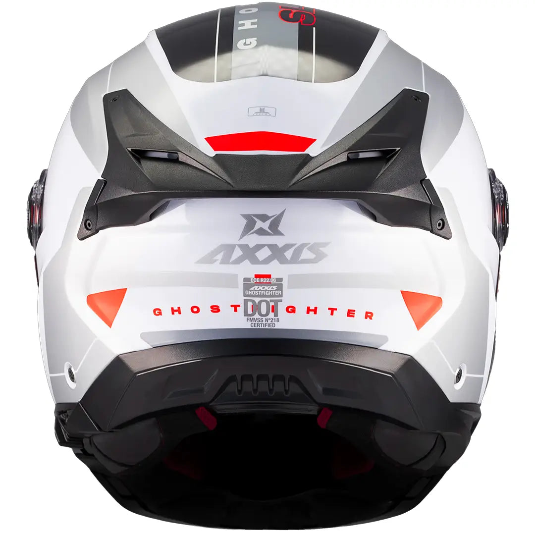 Casco Axxis Ghostfighter SV Sleek A2 - Negro/Blanco/Rojo Brillo