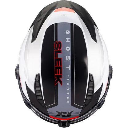 Casco Axxis Ghostfighter SV Sleek A2 - Negro/Blanco/Rojo Brillo