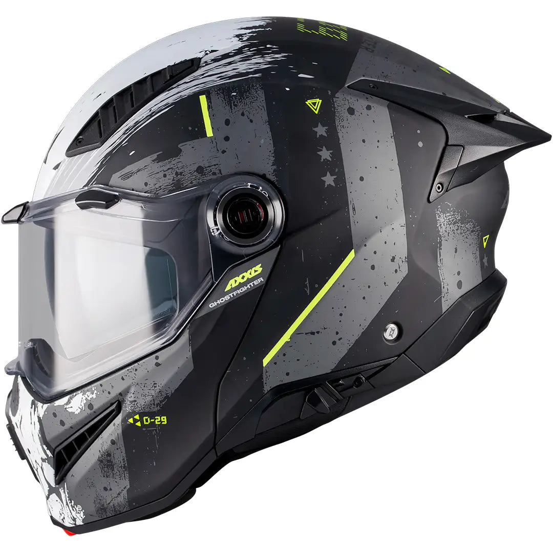 Axxis Ghostfighter SV D-29 B2 Helmet - Black/White/Matte Yellow
