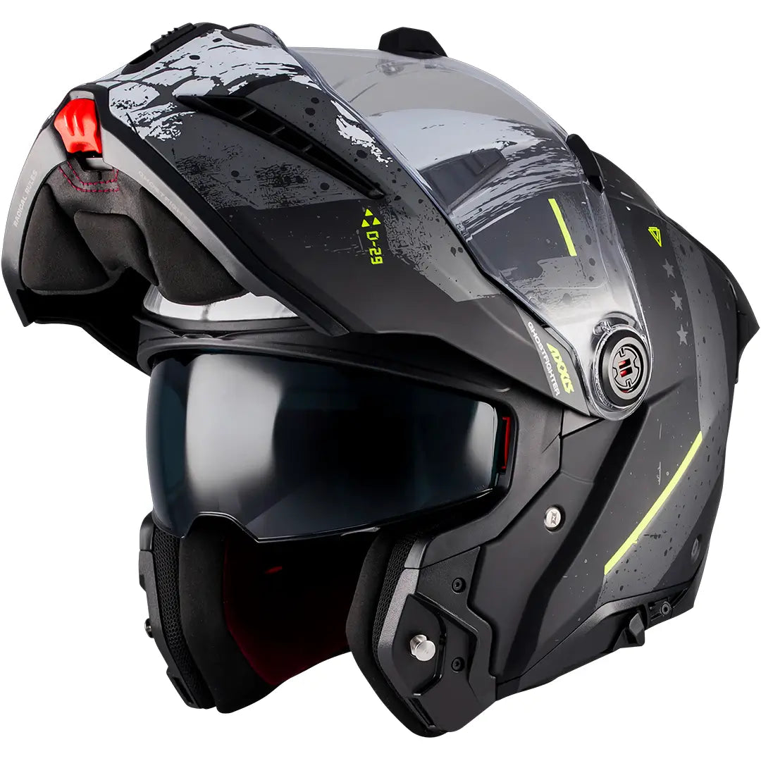 Axxis Ghostfighter SV D-29 B2 Helmet - Black/White/Matte Yellow