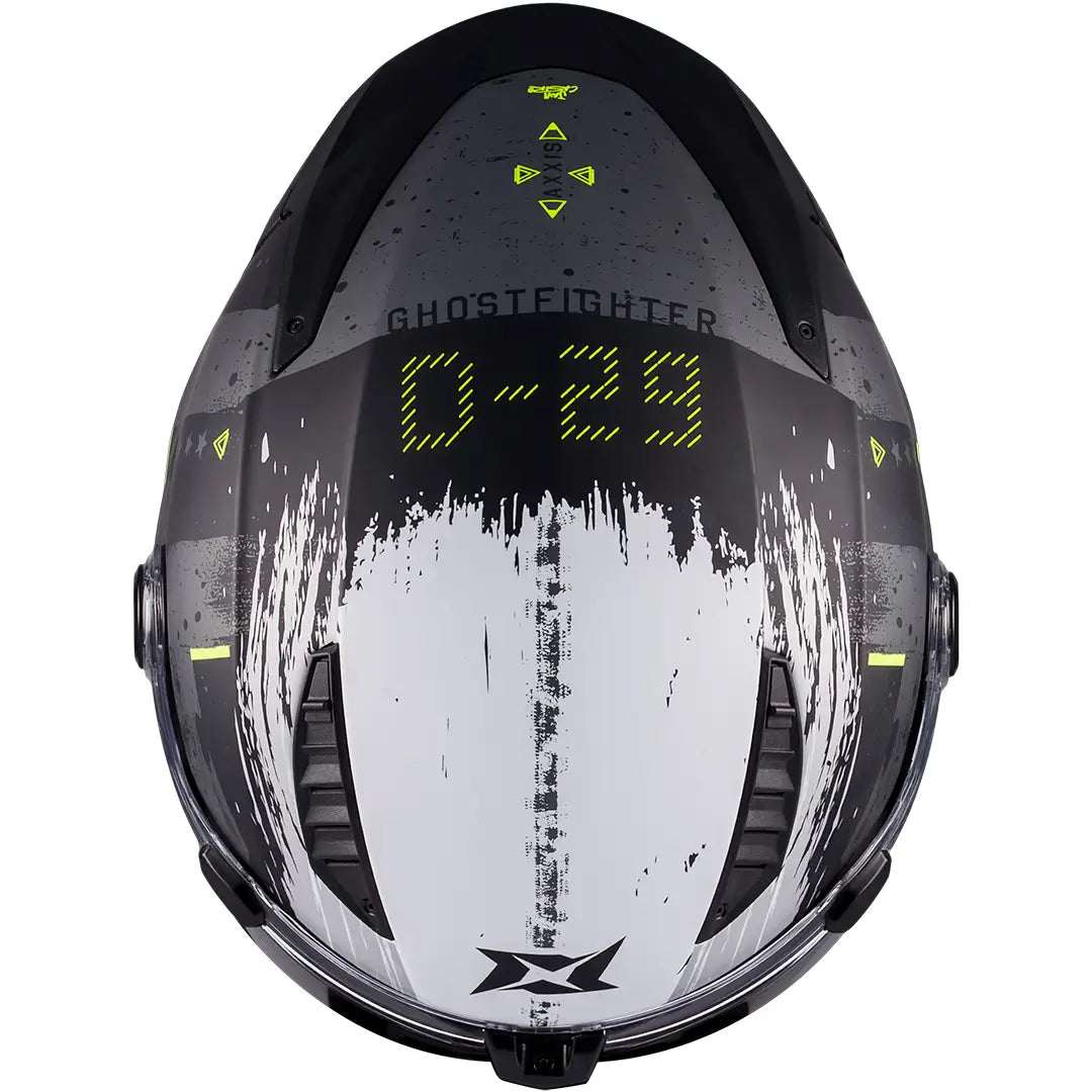 Axxis Ghostfighter SV D-29 B2 Helmet - Black/White/Matte Yellow