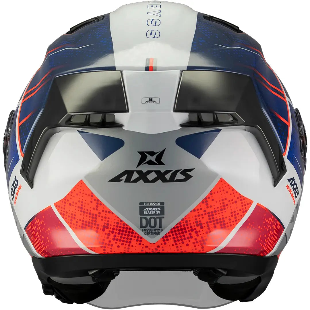 Casco Axxis Blazer SV Abyss A7 - Blanco/Azul/Rojo Brillo