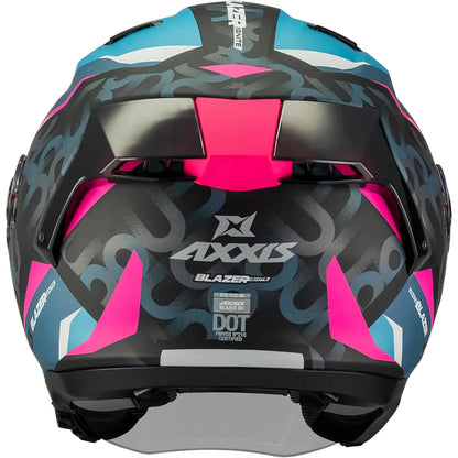 Capacete Axxis Blazer SV Ignite B7 - Preto/Azul/Rosa Mate