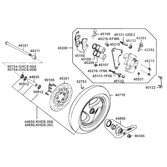 Pistão pinça de travão Kymco Grand Dink 125