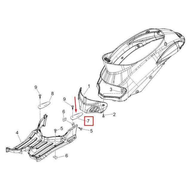 Estribera pasajero izquierda Piaggio Liberty 50/125 464646000P