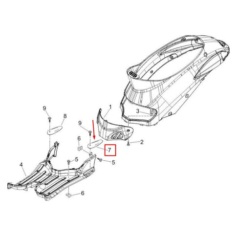 Estribera pasajero izquierda Piaggio Liberty 50/125 464646000P