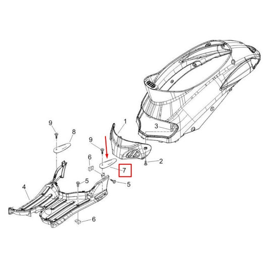 Estribera pasajero izquierda Piaggio Liberty 50/125 464646000P