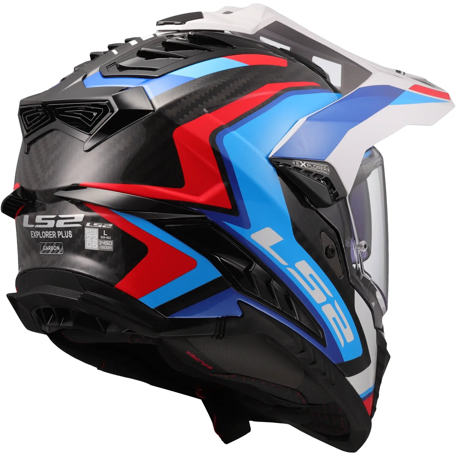 Casco LS2 MX701 Explorer Carbon Frontier II - Blanco/Azul/Rojo