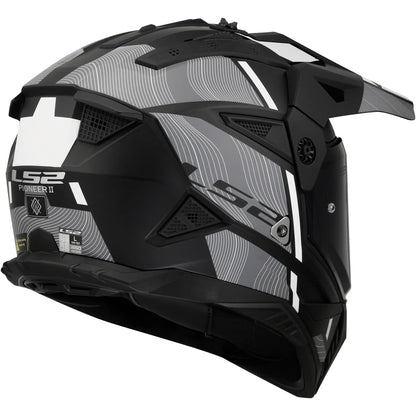 Casco LS2 MX702 Pioneer II Hill - Negro/Blanco Mate