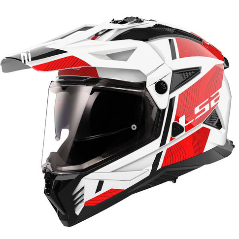 LS2 MX702 Pioneer II Hill white-red-black cross helmet