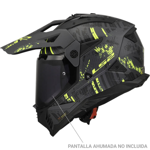 Casco LS2 MX702 Pioneer II Crazy - Negro/Amarillo Mate