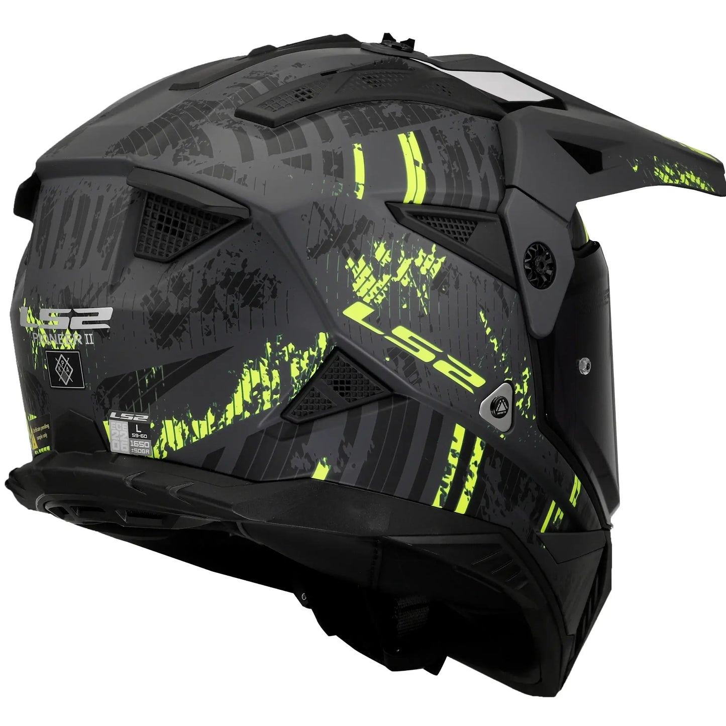 Casco LS2 MX702 Pioneer II Crazy - Negro/Amarillo Mate