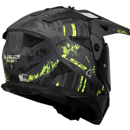 Casco LS2 MX702 Pioneer II Crazy - Negro/Amarillo Mate