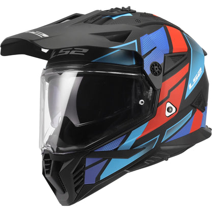 Casco LS2 MX702 Pioneer II Block - Negro/Azul/Rojo Mate