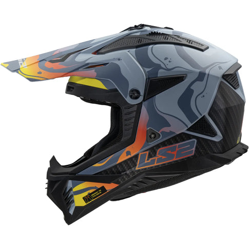 Casco LS2 MX708 Fast II Wash - Gris/Amarillo
