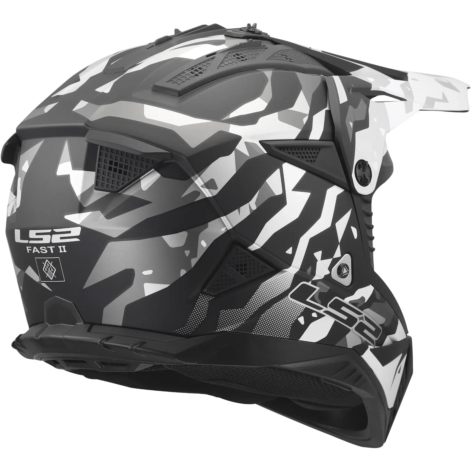 Casco LS2 MX708 Fast II Grotesk - Negro/Gris Mate