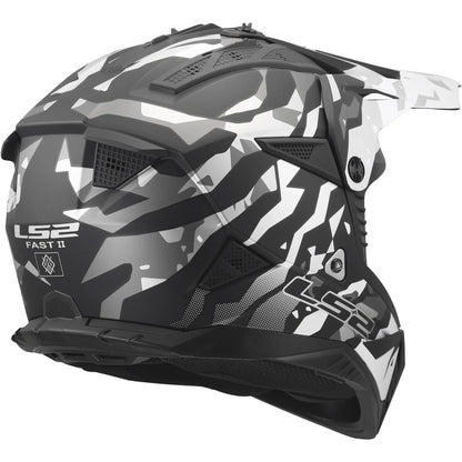 Casco LS2 MX708 Fast II Grotesk - Negro/Gris Mate
