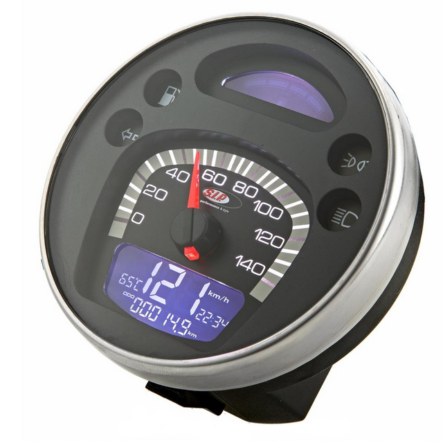 Black digital odometer Vespa PK XL PX Iris/Disco 2.0 SIP