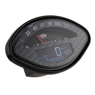 Cuentakilómetros digital Vespa 150S 2ªserie/160GT/SL/Super 2.0 fondo carbono SIP
