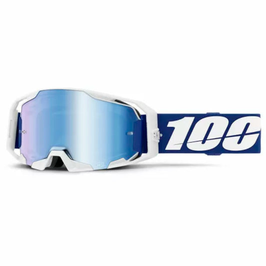 Offroad goggles 100% Armatic blue white - blue mirror lens