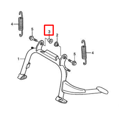 Casquillo derecho caballete central Honda SH 125/150 50504-KGF-890