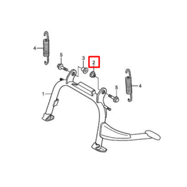 Casquillo izquierdo caballete central Honda SH 125/150 50503-KGF-890