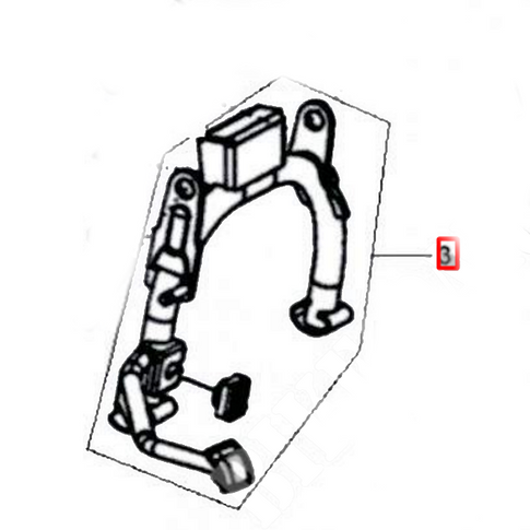 Caballete central SYM HD 125 07-10 5050AHHA000