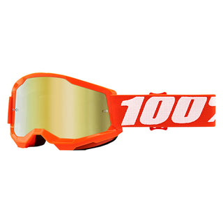 Gafas Offroad 100% Strata 2 Infantil naranja - cristal espejo dorado