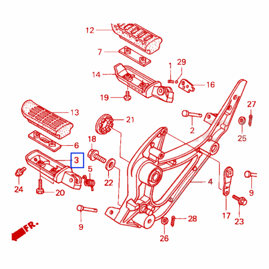 Base estribera derecha piloto Honda XL 1000 Varadero 50612-MBT-610