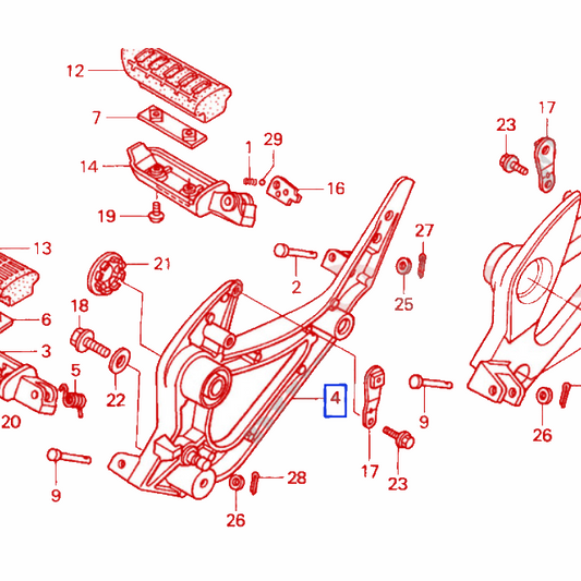 Soporte chasis estribera derecha Honda XL 1000 Varadero 50615-MBT-610