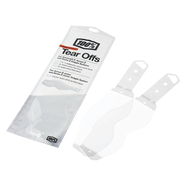Tirables Tear-offs gafas Offroad 100% Generation 2 - 2 x 7 unidades. 59086-00001