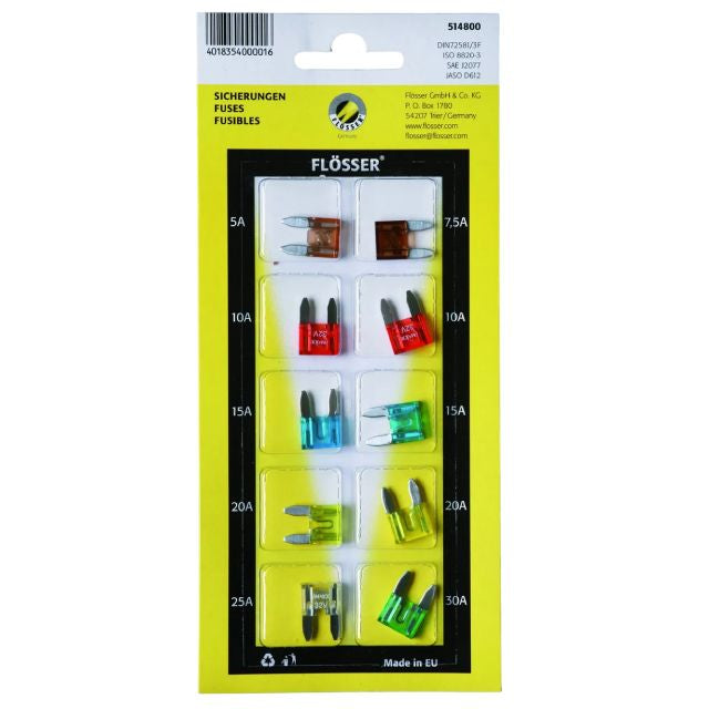 Blíster fusibles mini 5-30A Flösser 514800