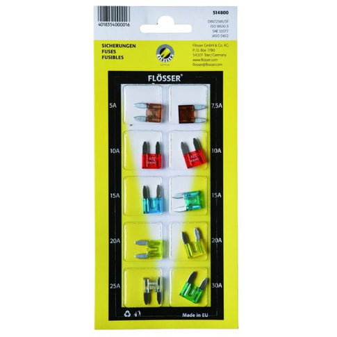 Blíster fusibles mini 5-30A Flösser 514800