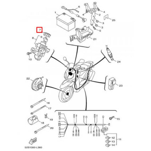 Cache de serrure Yamaha Xenter 125 12-19