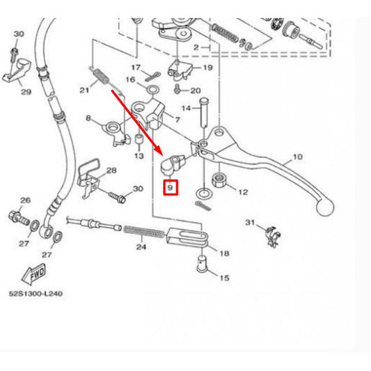 Levier de cylindre levier gauche Yamaha X-Enter 125/150 03-12