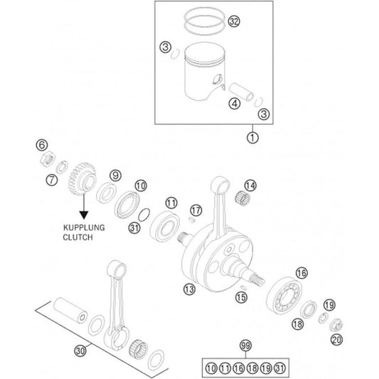 Connecting rod KTM EXC / SX 250/300