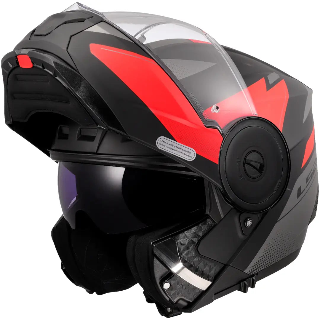 Casque modulable  LS2 FF902 Scope II Duria - Noir/Rouge Mat