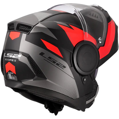 Casque modulable  LS2 FF902 Scope II Duria - Noir/Rouge Mat