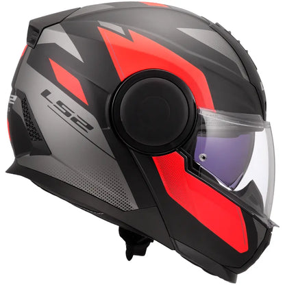 Casque modulable  LS2 FF902 Scope II Duria - Noir/Rouge Mat