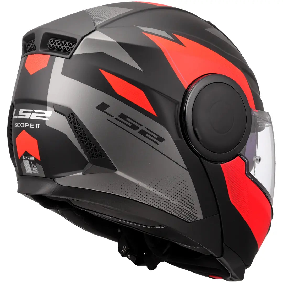 Casque modulable  LS2 FF902 Scope II Duria - Noir/Rouge Mat