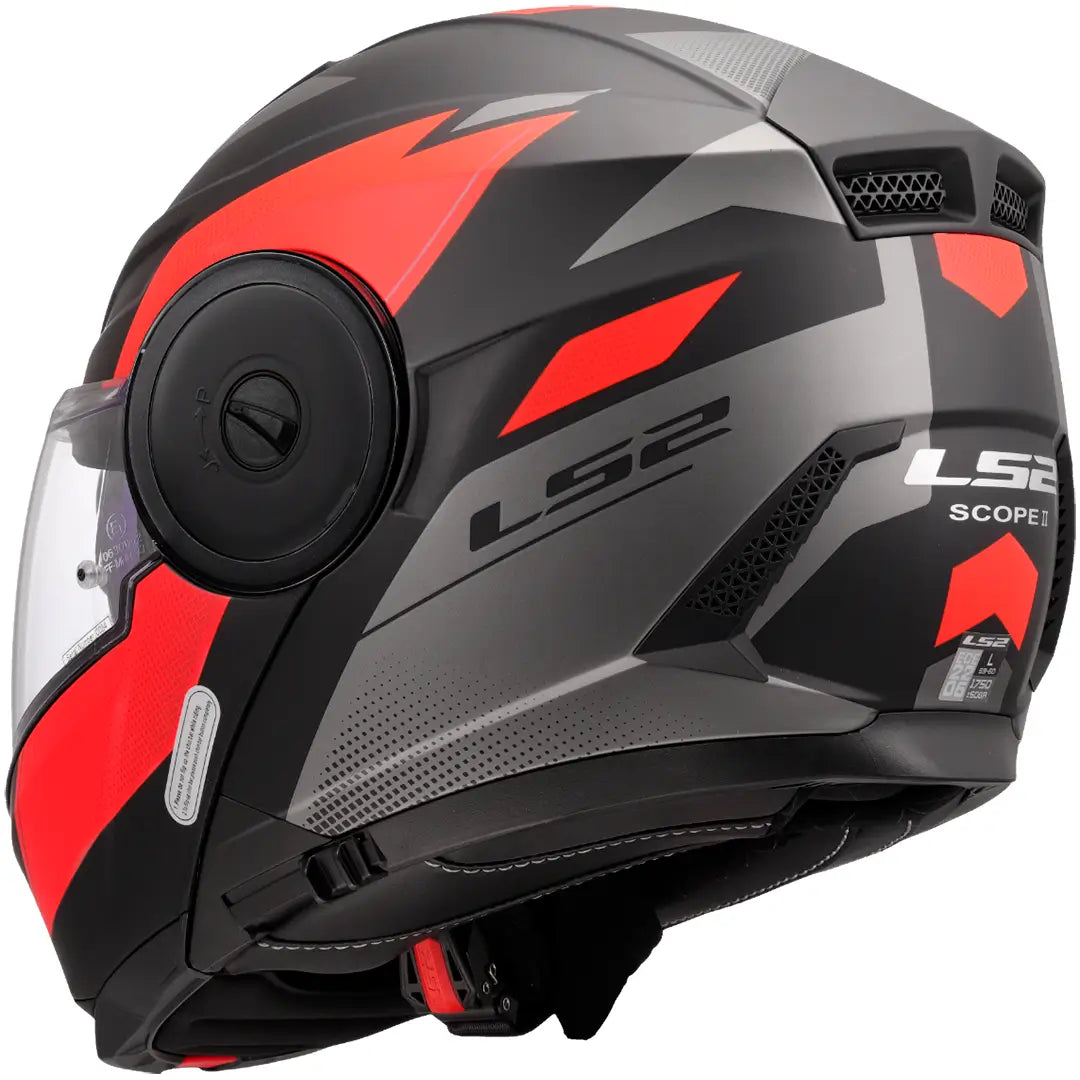 Casque modulable  LS2 FF902 Scope II Duria - Noir/Rouge Mat
